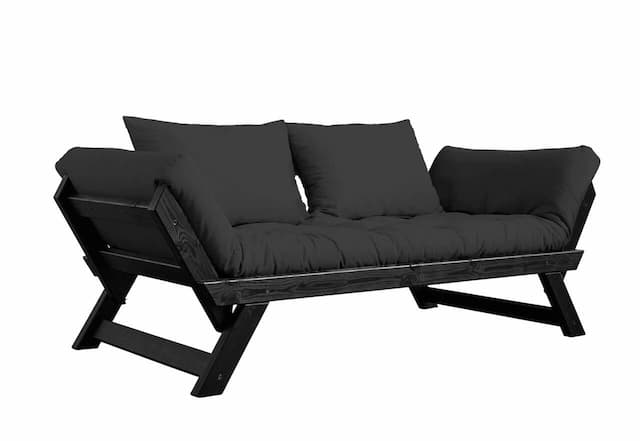 Schlafsofa BEBOP Sofa Kiefer Schwarz lackiert abklappbar von Karup