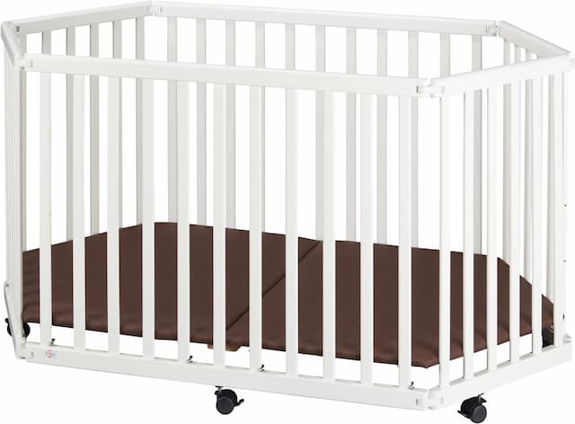 Faltbares Laufgitter Laufstall tiSsi® Buche weiß 6-eckig