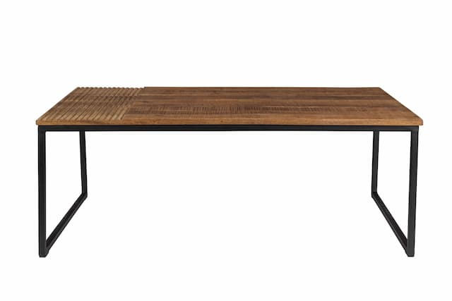 Couchtisch RANDI von DUTCHBONE mit geriffelter Mango Platte