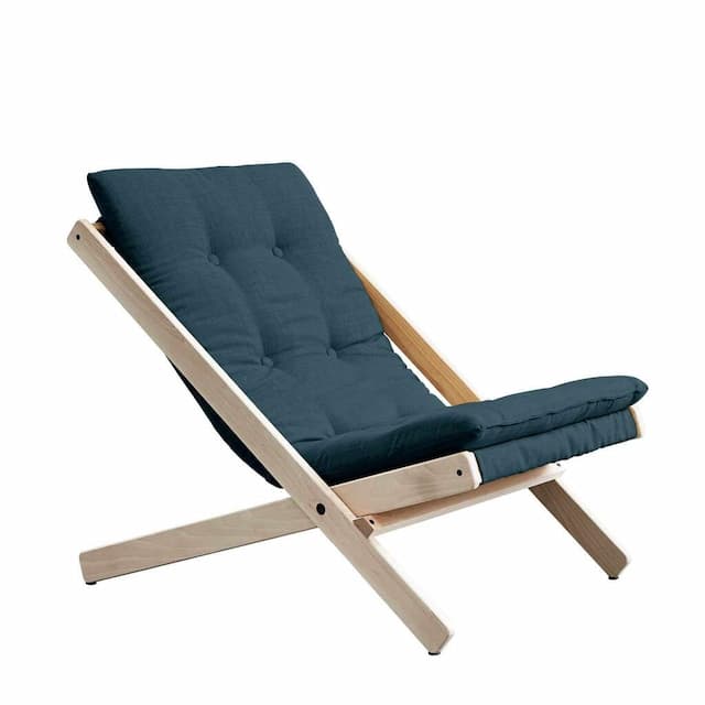 Klappsessel BOOGIE Polsterauflage PETROL BLUE Gestell Buche
