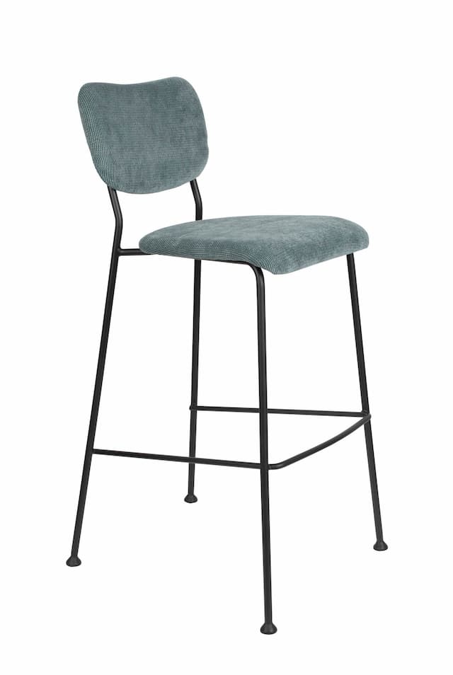 Barhocker BENSON GREY BLUE von ZUIVER mit trendigen Cordstoff