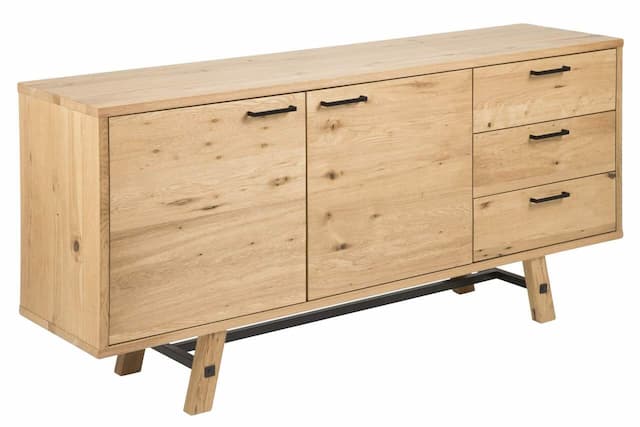 Sideboard Anrichte STOCKHOLM Wildeiche Massivholz & Furnier lackiert