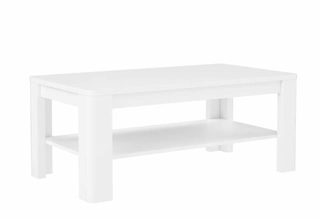 Couchtisch TULUZA 110 x 60 cm Optik Weiß / Weiß glänzend von Forte