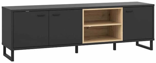 Lowboard TV-Kommode DECYMA Optik Schwarz/ Artisan Eiche von Forte