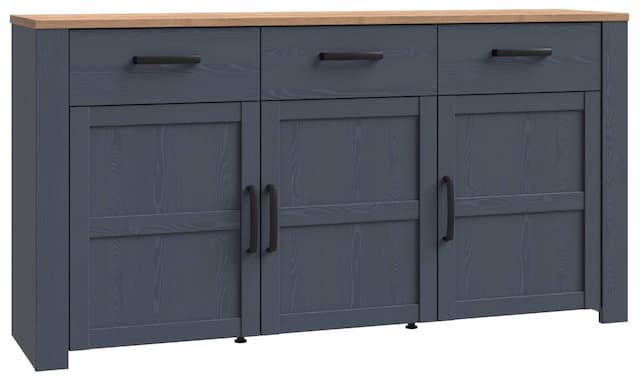 Sideboard Kommode BOHOL 3 Türen Optik: Riviera Oak / Navy Oak, Forte