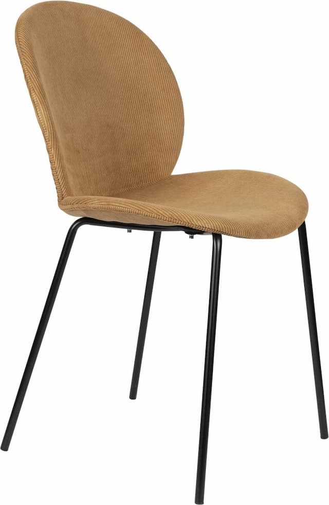 Esszimmerstuhl BONNET OCKER von ZUIVER mit trendigen Cordstoff