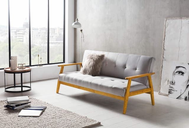 SalesFever Schlafsofa 190x85x81 cm hellgrau Webstoff