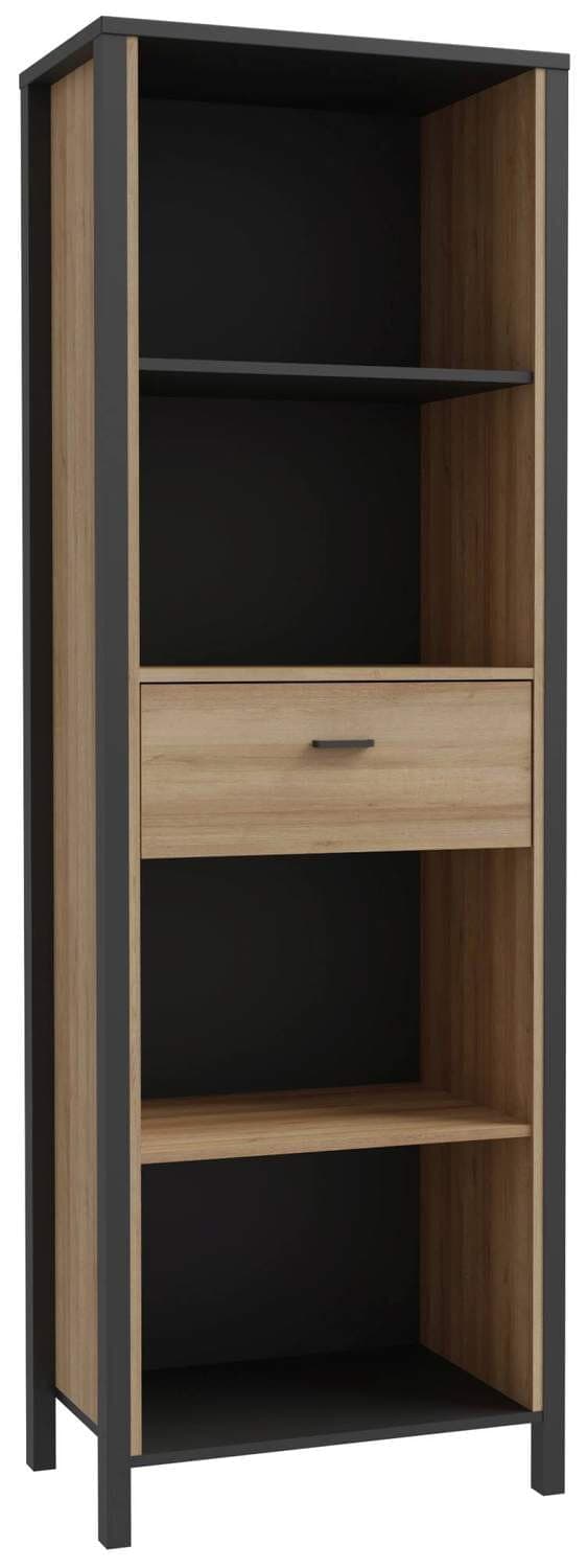 Regal Bücherregal HIGH ROCK Riviera Eiche Optik / Schwarz, von Forte