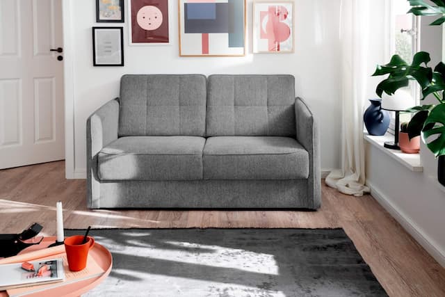 Schlafsofa MILANO Stoff Corto mit zwei Liegeflächen in Grau