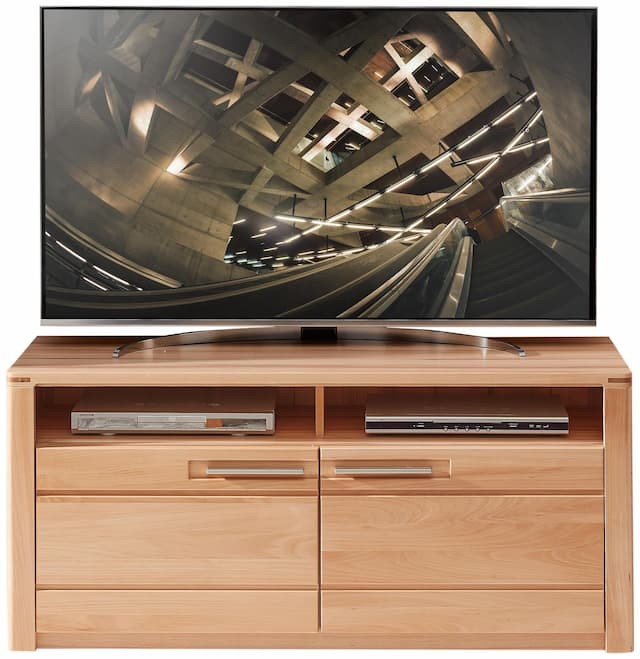 TV Lowboard NATURE ONE 131 cm Front Kernbuche Massivholz