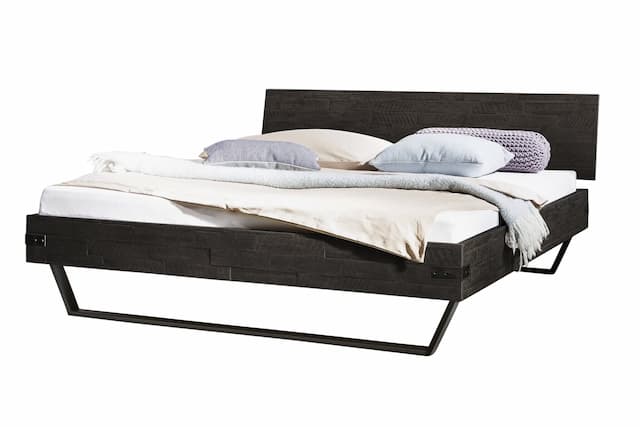 Hasena Massivholzbett Ezzo 180x200 cm Vintage Grey Höhe Kufe 25 cm