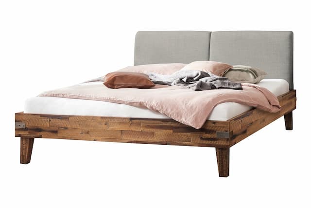 Hasena Massivholzbett ALINO 180x200 cm Vintage Brown Höhe Fuß 20 cm