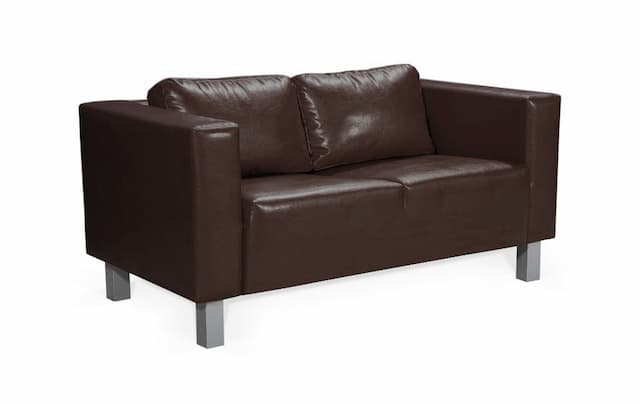 Sofa Designersofa MAILAND 2-Sitzer in Kunstleder Dunkelbraun
