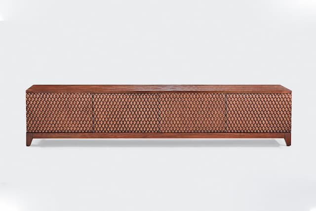 KAWOLA Lowboard COPAS TV-Board 4 Türen Eiche furniert braun